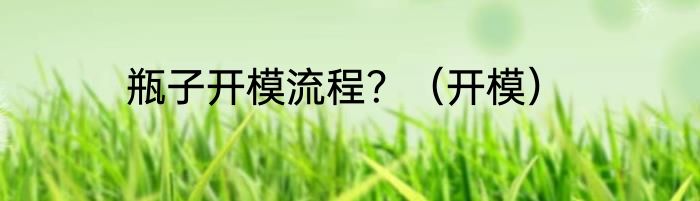 瓶子开模流程？（开模）