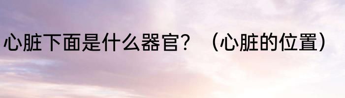 心脏下面是什么器官？（心脏的位置）
