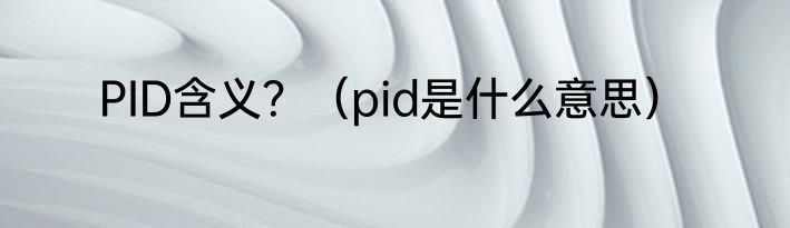 PID含义？（pid是什么意思）