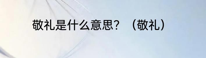 敬礼是什么意思？（敬礼）