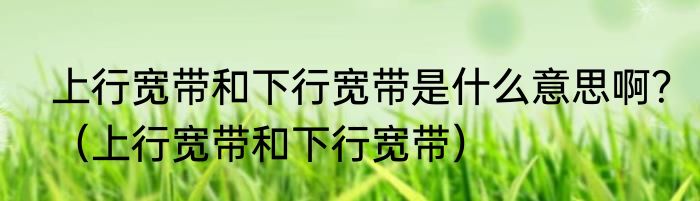 上行宽带和下行宽带是什么意思啊？（上行宽带和下行宽带）
