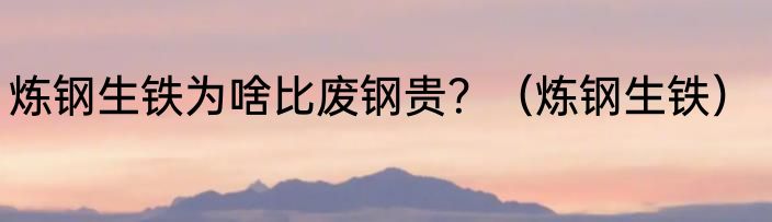 炼钢生铁为啥比废钢贵？（炼钢生铁）