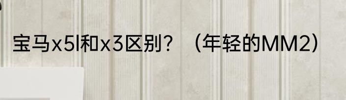 宝马x5l和x3区别？（年轻的MM2）