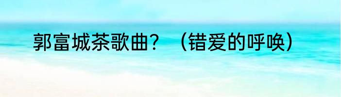 郭富城茶歌曲？（错爱的呼唤）