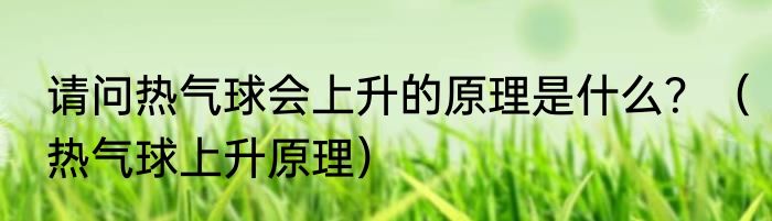 请问热气球会上升的原理是什么？（热气球上升原理）