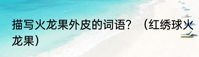 描写火龙果外皮的词语？（红绣球火龙果）