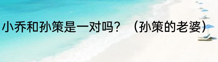 小乔和孙策是一对吗？（孙策的老婆）