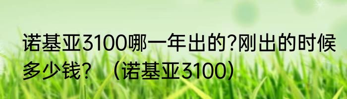 诺基亚3100哪一年出的?刚出的时候多少钱？（诺基亚3100）