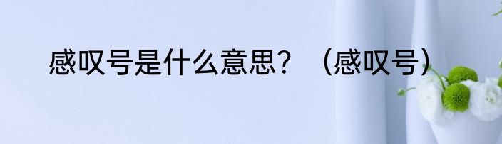 感叹号是什么意思？（感叹号）