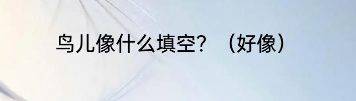 鸟儿像什么填空？（好像）