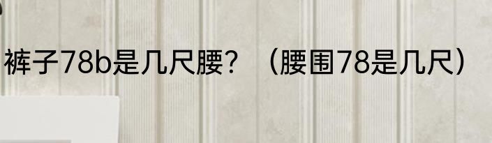 裤子78b是几尺腰？（腰围78是几尺）