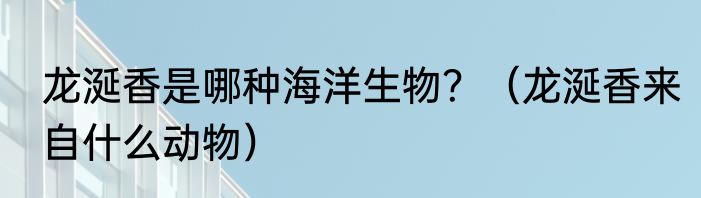 龙涎香是哪种海洋生物？（龙涎香来自什么动物）