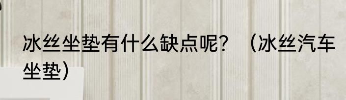 冰丝坐垫有什么缺点呢？（冰丝汽车坐垫）