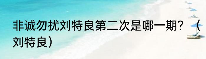 非诚勿扰刘特良第二次是哪一期？（刘特良）