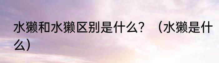水獭和水獭区别是什么？（水獭是什么）