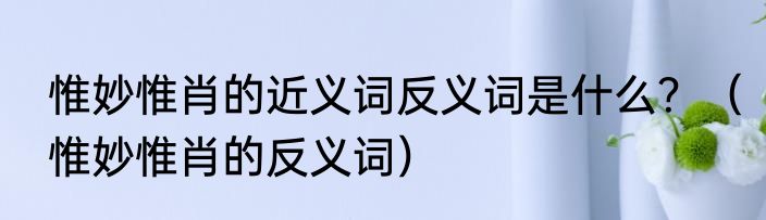 惟妙惟肖的近义词反义词是什么？（惟妙惟肖的反义词）