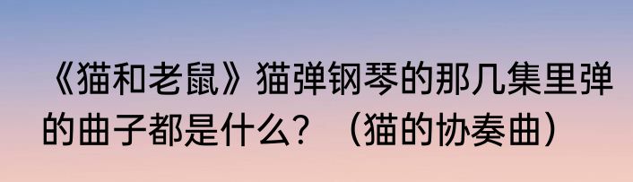 《猫和老鼠》猫弹钢琴的那几集里弹的曲子都是什么？（猫的协奏曲）