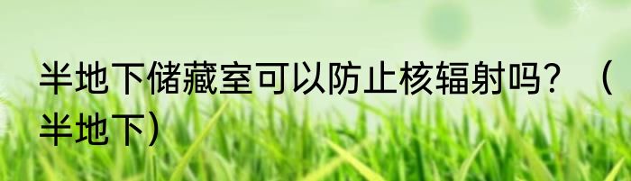 半地下储藏室可以防止核辐射吗？（半地下）