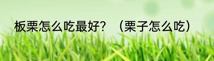 板栗怎么吃最好？（栗子怎么吃）