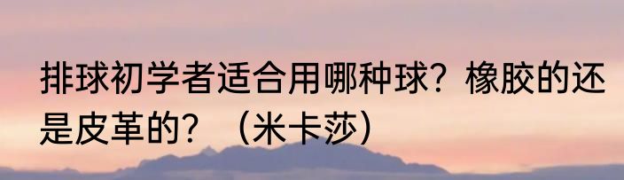排球初学者适合用哪种球？橡胶的还是皮革的？（米卡莎）