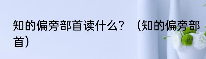 知的偏旁部首读什么？（知的偏旁部首）