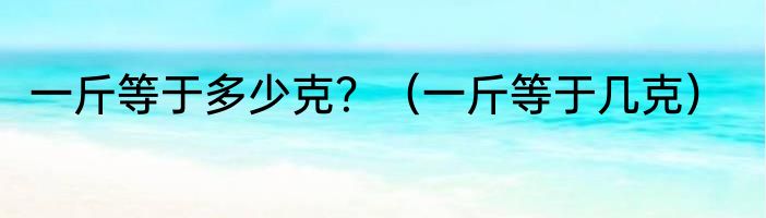 一斤等于多少克？（一斤等于几克）