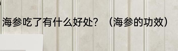 海参吃了有什么好处？（海参的功效）