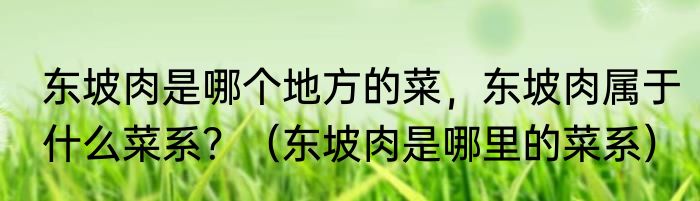东坡肉是哪个地方的菜，东坡肉属于什么菜系？（东坡肉是哪里的菜系）