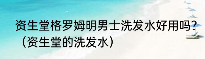 资生堂格罗姆明男士洗发水好用吗？（资生堂的洗发水）