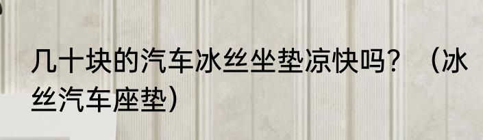 几十块的汽车冰丝坐垫凉快吗？（冰丝汽车座垫）