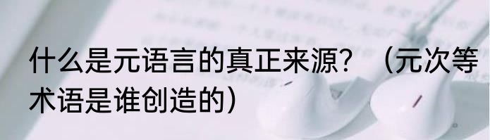 什么是元语言的真正来源？（元次等术语是谁创造的）