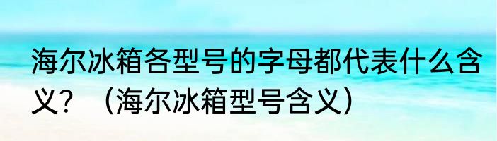 海尔冰箱各型号的字母都代表什么含义？（海尔冰箱型号含义）