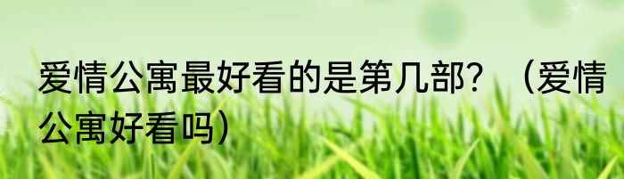 爱情公寓最好看的是第几部？（爱情公寓好看吗）