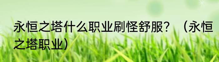 永恒之塔什么职业刷怪舒服？（永恒之塔职业）