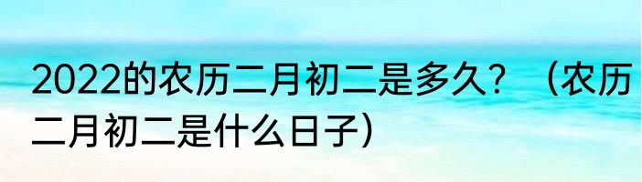 2022的农历二月初二是多久？（农历二月初二是什么日子）