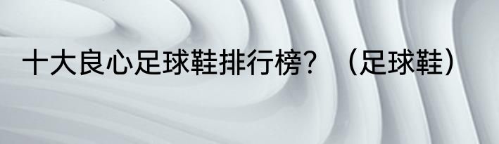 十大良心足球鞋排行榜？（足球鞋）