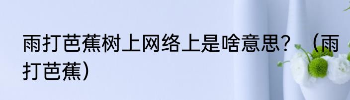 雨打芭蕉树上网络上是啥意思？（雨打芭蕉）