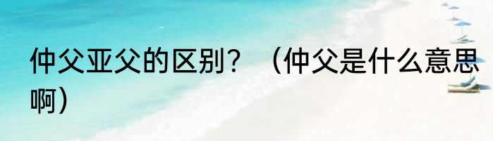 仲父亚父的区别？（仲父是什么意思啊）