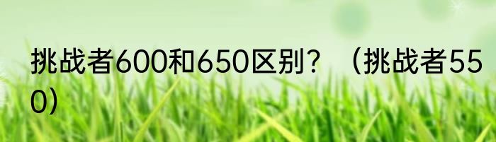 挑战者600和650区别？（挑战者550）