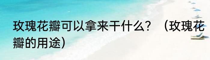 玫瑰花瓣可以拿来干什么？（玫瑰花瓣的用途）