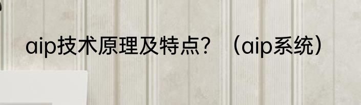 aip技术原理及特点？（aip系统）