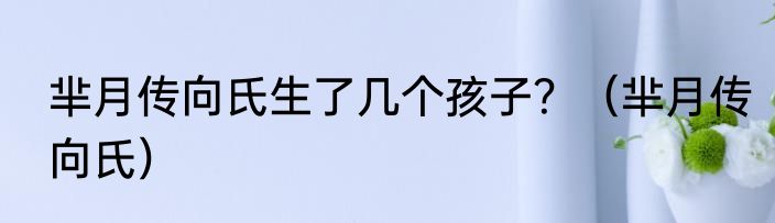 芈月传向氏生了几个孩子？（芈月传向氏）