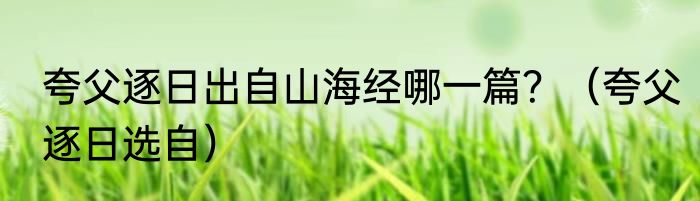 夸父逐日出自山海经哪一篇？（夸父逐日选自）