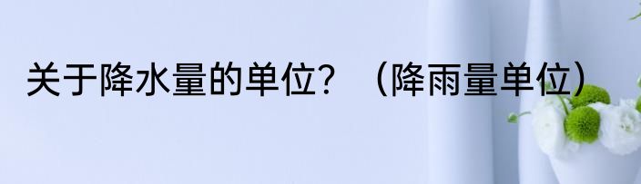 关于降水量的单位？（降雨量单位）