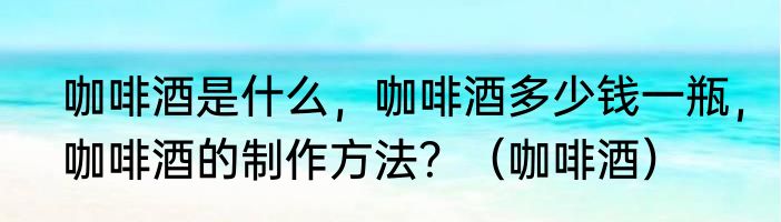 咖啡酒是什么，咖啡酒多少钱一瓶，咖啡酒的制作方法？（咖啡酒）
