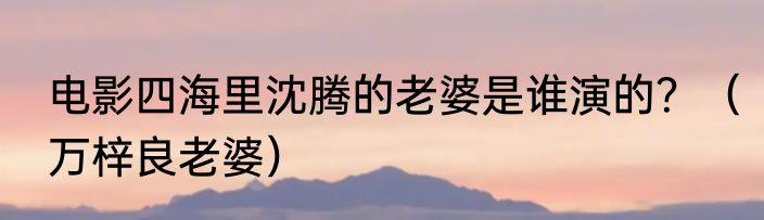 电影四海里沈腾的老婆是谁演的？（万梓良老婆）