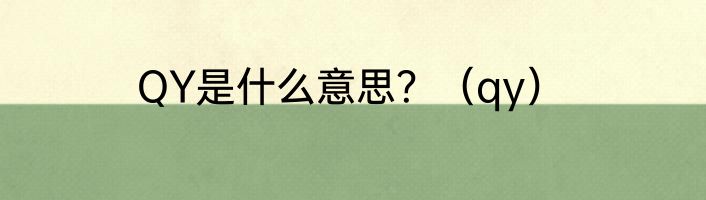 QY是什么意思？（qy）