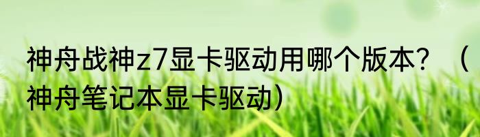 神舟战神z7显卡驱动用哪个版本？（神舟笔记本显卡驱动）