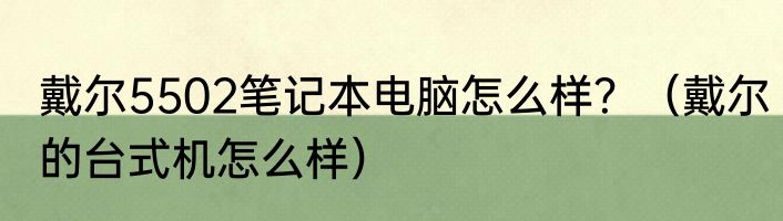 戴尔5502笔记本电脑怎么样？（戴尔的台式机怎么样）