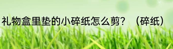 礼物盒里垫的小碎纸怎么剪？（碎纸）